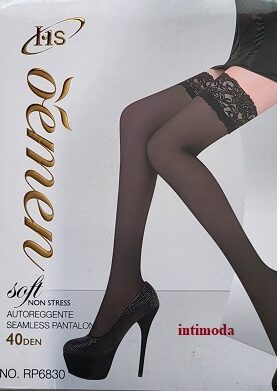 Силиконови чорапи с дантела 40 DEN